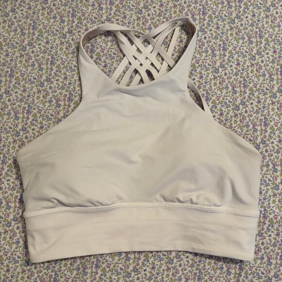 Lululemon Free to Be Moved High Neck Bra White Size 8 EUC - Picture 1 of 5